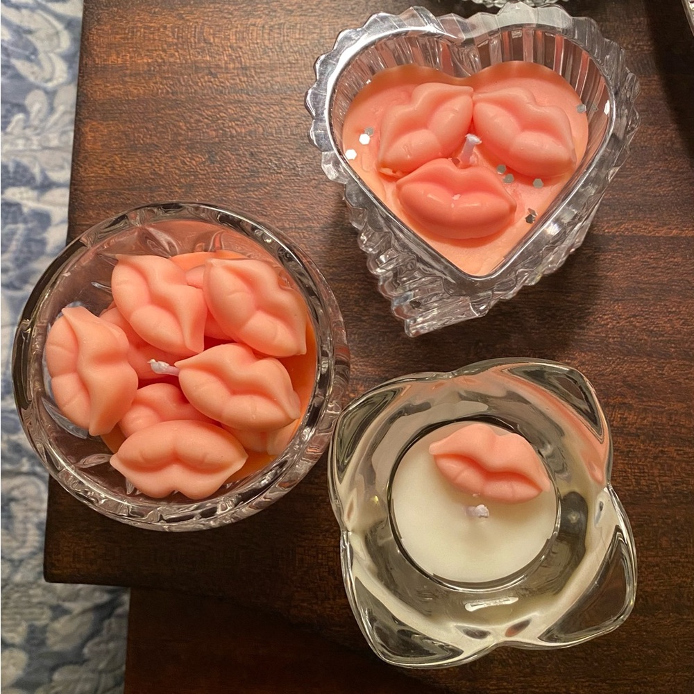 New Trio of Votive Candles hand poured clean burning Soy Wax Cherry Kisses
